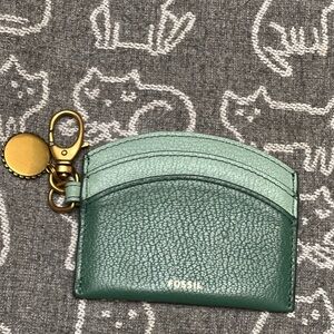 Fossil Two-Tone Green Card Holder